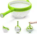 Spina 2-In-1 Easy-To-Use, Collapsible Salad Spinner & Straining Colander for Sal