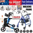 Aluminum Foldable Rollator Walking Frame Outdoor Shopping Walker Aids Mobility