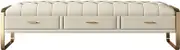Bed End Bench End of Bed Bench,Leather Bench for Bedroom, Modern Entryway Bench Leather Upholstered Dining Bench, Bench with Metal Legs Bedroom Bench