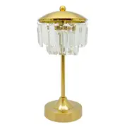 Boyle Rechargeable LED Portable Table Lamp with Crystals Shade 14x14x31cm