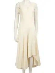 Ecru Wool Midi Dress