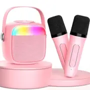 Mini Karaoke Machine for Kids AdultsPortable Bluetooth Speaker with 2 Wireles...