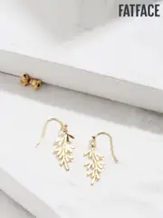 FatFace Gold Tone Leaf Drop Earrings (AD7174) | $24