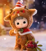 POP MART HACIPUPU Deer Gingerbread Man Plush Action Figures Toy Christmas Gift