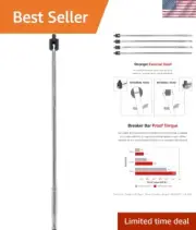 Sleek Chrome 24 Inch Breaker Bar with 1/2 Inch Drive and Strong Head