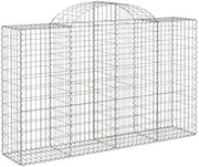 Arched Gabion Baskets 4 pcs - Galvanised Iron Garden Planters for Outdoor Decoration, 200x50x120/140 cm, Durable & Rust-Resistant Landscape Solution