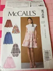 McCalls Pattern M7439 Boho Poof Hi Low Skirts Belt Sizes 14 16 18 20 22 UNCUT