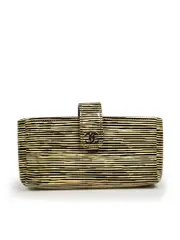 Striped Patent Leather CC Pouch