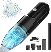 Cordless Handheld Vacuum, Mini Portable Car Vac Cleaner, 4000mAh Rechargeable Strong Powerful Suction Low Noise Lightweight Hoover Dry Vacuum Cleaner for Home Office Car Pet Hair
