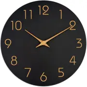 Mosewa Large Wall Clock 16 Inch Black Wall Clocks Battery Operated Silent Non...