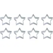 8x R&M Star Cookie Cutter Polyresin Coated Steel Biscuit Bake Mould 9cm White