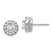 14k White Gold Real Diamond Semi-mount Stud Earrings
