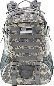 Tactical Backpack for Men Military Molle Bag Hiking Day Pack 27L Army Waterproof EDC Rucksack no USA Flag Patch