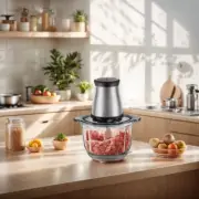2L Electric Meat Grinder Kitchen Mini Electric Food Chopper W/ Glass Bowl