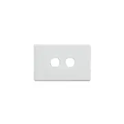 Elegant 2 Gang Grid And Cover Plate White