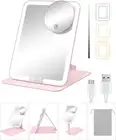 Gospire Travel Makeup Mirror with Lights and Magnification 10X, Portable Make up