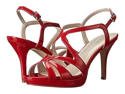 11M TAHARI TA BALTHASAR FLAG RED OPEN TOE PLATFORM WOMEN SHOES SANDALS