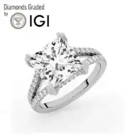 Princess Solitaire Labgrown Diamond Engagement Ring Platinum 4.60 Ct
