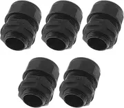 X AUTOHAUX M20x1.5 Cable Glands 18.5mm / 0.73" Bellows Waterproof Tightening Joint Straight-Tube PA66 Nylon Black 5 Pcs