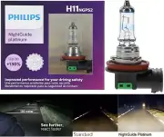 Philips Night Guide Platinum H11 55W Two Bulbs Head Light Low Beam Replacement