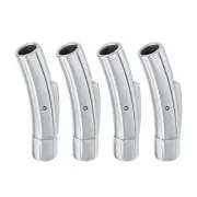 4mm Hole Column Clasps, 4Pcs Leather Cord End Clasp Connectors, Silver（8mm）