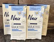 Lot of 5 Boxes NAIR Hair Remover Wax Ready Strips, 200 Wax Strips; 30 Post Wipes