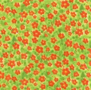 Tiny Orange Flowers 20 4" fabric squares floral quilting cotton home decor