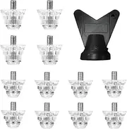 [AVIKURA] 12pcs Soccer Boots Studs, Football Rugby Cleats Replacement Studs Metal-Tipped Nylon Studs, Durable & Wear-Resistant, Soccer Boots Accessories, 8pcs 13mm + 4pcs*16mm, Clear, 0-23