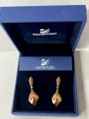 Swarovski Sparkly Bronze Pave Crystal Drop Earings