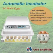 24/36/64 Egg Incubator Fully Automatic Egg Turning Hatcher Quail Chicken Duck AU