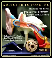 Takamine Pro Series Pre Wired OutPut Jack Assembly / GOLD End Pin / OEM Part