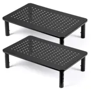 2 Pack Desktop Riser, 3 Height Adjustable Monitor stands for 2 Monitors, PC, ...