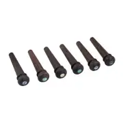 6 PCS Rosewood Guitar Bridge Nails String Pins with Green Pearl Shell Dot A