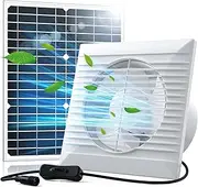 Solar Powered Exhaust Fan Pro, 20W Solar Panel + 8 Inch High Speed Exhaust Fan with Anti-backflow Valve, Wall Mount Ventilation & Cooling Vent for Greenhouse, Shed, Chicken Coop, Garage