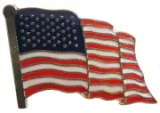 Pack of 3 USA United States of America Waving Flag Version I Hat Cap Lapel Pin