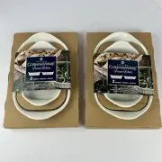 (2) CorningWare French White Baking Sets – 2 & 1 Qt Oval Dishes (4 Total) NIB
