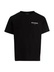 Balmain Kids Logo Printed Crewneck T-Shirt 8Y,6,14Y,13Y,12Y,10Y Black
