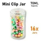 16x Mini Glass Clip Jar 70ML Kitchen Food Storage Container Spice Organiser Herb