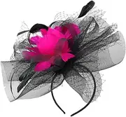 [Minkissy] Fascinator Headband with Mesh Design for Tea Parties Cocktail Events Weddings Versatile Hair Clip Accessory for Women Lightweight Stylish Tea Hats for Women Black