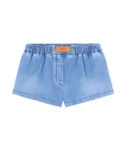 Versace Logo-Patch Denim Boxer Shorts 24 Blue