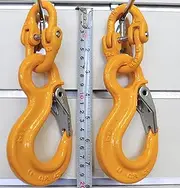 2X (Hammerlock + Slip Hook) 7/8mm for Trailer Safety Chain Caravan Camper Coupling Link Extension