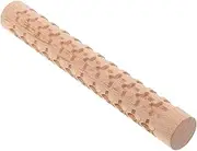 Angoily Embossed Wooden Rolling Pin for Baking and Crafting Durable Star Pattern Roller for Dough Cookies and Polymer Clay Ergonomic Design for Easy Use and Versatile Applications