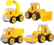 HEALSOPTHY 4pcs DIY Dismantling Engineering Car Creative Excavator Model Educational Simulation Truck for Fun Auto for Party Favors and Playtime