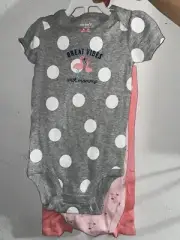 GIRLS CARTERS FLAMINGO 3 PC PANTS SET/OUTFIT SZ 12M