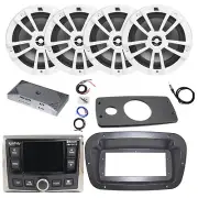 JBL Marine Radio, ANT, Amp w/Kit, 4x 8" 375W White Speakers,Spa Bezel, Adapter