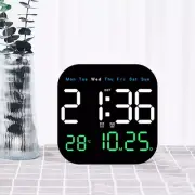 Large digital wall clock with temperature date week display auto brightness