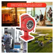(Red)Hand Crank Siren Aluminium Alloy 110dB Loud Alarm Air Tornado