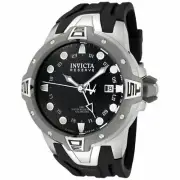 New Mens Invicta 0651 Reserve Sea Excursion GMT Black Polyurethane Watch