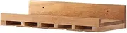 [RUVOO] Wine Bottle Holder Wine Rack Wine Storage Wall Mounted Wine Rack and Glass Holder Rustic Solid Pine Wood Handmade by Oak Wine Holder (Color : Natural, Size : A)