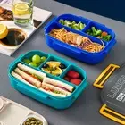 Compartmented Lunch Box Portion Control Sleek Modern All-in-1 with 2 Stackable
